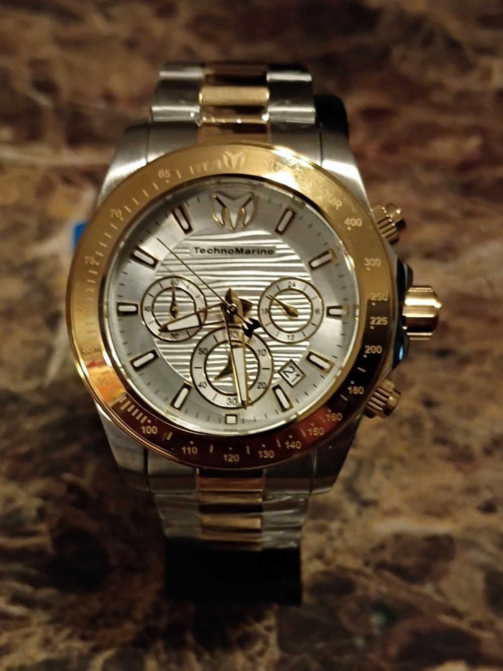 Technomarine Manta Ray Two-Tone Silver and Gold Chronograph Watch